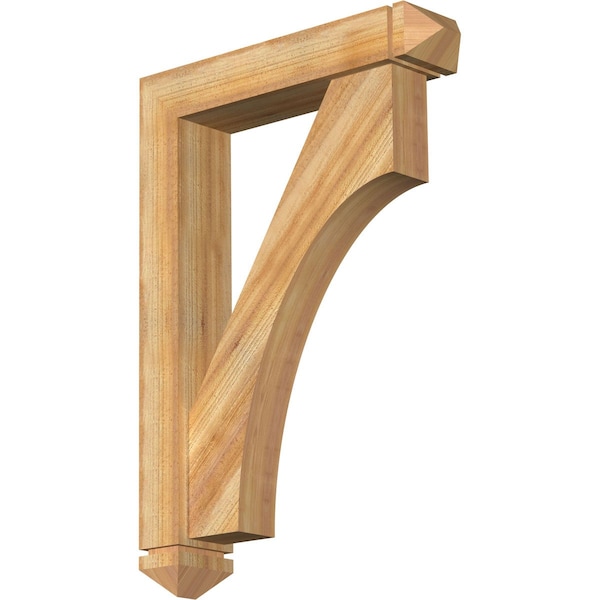 Ekena Millwork Westlake Arts and Crafts Rough Sawn Bracket w/ Offset Brace, Western Red Cedar, 6"W x 28"D x 40"H BKT0604X28X40WTL03RWR - main